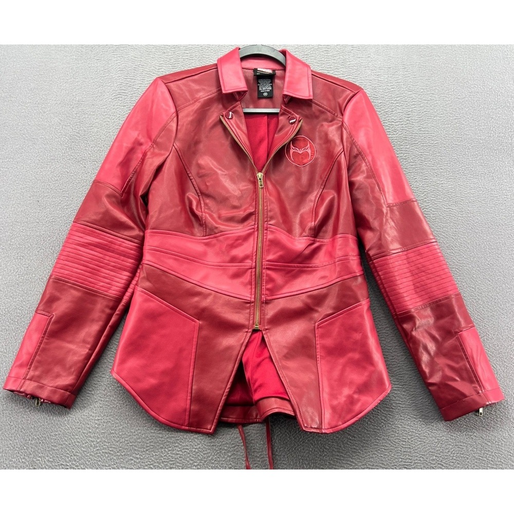Marvel Her Universe Jacket Womens M Witch Red Faux Leather Moto Wanda Maximoff